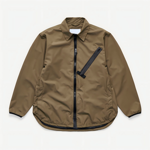 Chemise-veste décontractée premium pour <span class=keywords><strong>homme</strong></span>, coupe ample, résistante à l'eau, avec fermeture éclair sur le devant et motif lettres, service OEM - Product Image 1