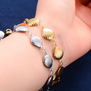 Bracelet Coquillage Mignon en Acier Inoxydable pour Femme et Fille, Chaîne de Main à Maillons Dorés, Bracelet de Cheville d'Été pour la Plage, Bijoux Métalliques, Cadeaux - Product Image 3