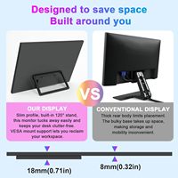 Moniteur tactile portable 23,8 pouces 1080P 120Hz IPS 100% SRGB USB-C avec haut-parleurs et support réglable pour ordinateur portable/PC/tablette de jeu
