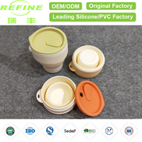 Tasse en silicone pliable Refine Factory sans BPA 280 ml, tasse à café pliable avec couvercle, compatible lave-vaisselle et micro-ondes, tasse de voyage