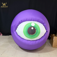 Œil Gonflable Géant Réaliste Effet Sanglant avec LED, Ballon Gonflable Effrayant Rouge Sanglant en Forme d'Œil, Accessoire Gonflable d'Horreur pour Halloween
