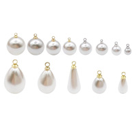 Pendentif ovale en perle d'eau douce et strass, écologique et de haute qualité, pour boucles d'oreilles, colliers et épingles à cheveux (vente en gros)