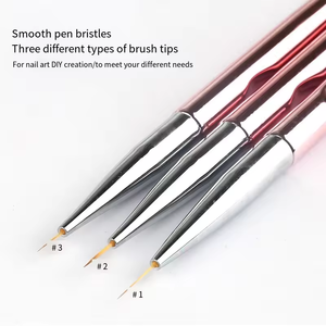 Brosses de manucure professionnelles poignée en métal stylo de <span class=keywords><strong>dessin</strong></span> d'<span class=keywords><strong>ongle</strong></span> Nail Art striping Liner brosses pour ongles - Product Image 4