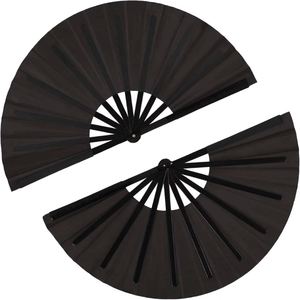 Custom Logo Printed 33cm Satin Fabric Handheld Rave Fan Big <b>Bamboo</b> Crafts with Custom Printed Design - Product Image 6