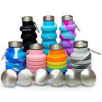 Bouteille d'eau en silicone télescopique tasse de sport portable bouilloire d'eau pliante adaptée à la fois chaude et froide bouteille d'eau de sport Fitness