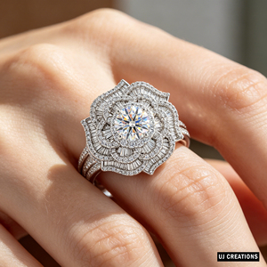 Custom <b>Silver</b>/10K/14K/18K <b>Solid</b> Gold 1.00 Carat VVS-VS Quality Round Lab Grown Brilliant Cut Diamond engagement Ring - Product Image 2