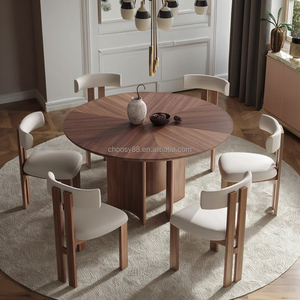 Hiện Đại Châu Âu Thiết Kế Bàn Ăn Nhiều Lớp Rắn Gỗ Màu Đen Óc Chó Veneer Chuyển Đổi Cho Phòng Khách Công Viên Đồ Nội Thất - Product Image 5