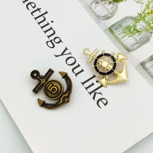 Factory Custom Anchor Badges with Brick Luxury Metal brooch pin for clothing