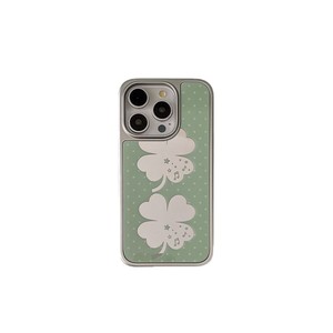 Coque de téléphone miroir trèfle à quatre feuilles fraîcheur estivale pour iPhone 17 Pro Max 16 15 14 13 antichoc pour femme - Product Image 5