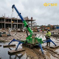 Grue araignée de 1,5 tonne à vendre, certifiée CE, mini-grue sur chenilles hydraulique avec télécommande
