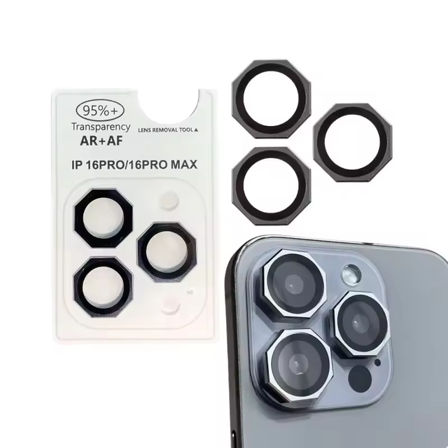 Tempered Glass 9H Hardness Anti-Scratch Camera Lens Protector for 17 Pro Max Full Coverage