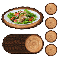 10 pièces ensemble de napperon en forme de bois jetable conception d'arbre brun pour mariage anniversaire Festival fêtes Table à manger Pats décorations