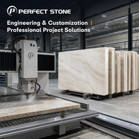 Dalle de travertin naturel Super Blanc PerfectStone, finition polie, veinage fluide, pour la décoration des murs et sols intérieurs de villas et d'hôtels