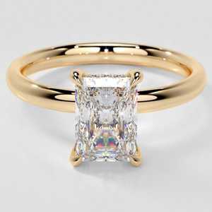 Bague de fiançailles solitaire en moissanite taille émeraude, plaqué argent 925, bijoux DR0142945R - Product Image 1
