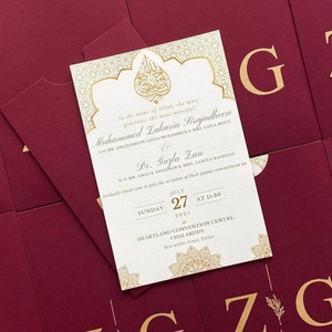 Invitaciones de Boda de Papel <span class=keywords><strong>y</strong></span> Cartulina con Impresión Tipográfica <span class=keywords><strong>y</strong></span> Cinta de Sellado a Juego para Empresas de Eventos, Venta al Por Mayor - Product Image 3