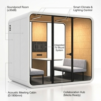 Cabine téléphonique de bureau, Pod multimédia, Suite exécutive, Espace de travail isolé, Salle de réunion insonorisée pour 4 personnes, Testé SGS BIFMA