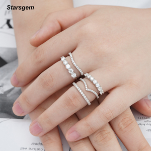 Starsgem Lab Created Moissanite Stone <b>Ring</b> S925 Sliver DEF Color VVS Moissanite Wedding Band Sterling <b>Silver</b> <b>Ring</b> - Product Image 1