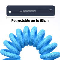 Câble de données rétractable USB-C avec coque créative bicolore en nylon, câble de charge ultra-rapide 120W pour ordinateur