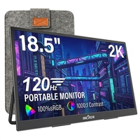 Moniteur portable IPS QHD 1440P 120Hz de 18,5 pouces, Freesync HDR 100%SRGB, écran mat, option de montage multiple pour le travail mobile et les jeux
