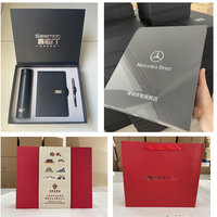 Juego de Regalo 3 en 1 en Oferta, Cuadernos de Cuero, Juego de Regalo Empresarial, Bloc de Notas A5 de Tapa Dura, Caja de Regalo con Logotipo para Empresas