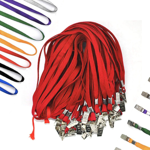 하이 퀄리티 사용자 정의 폴리에스터 끈 넥 스트랩 키 체인 ID 카드 홀더 금속 클립과 끈 - Product Image 1