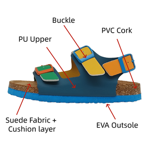 รองเท้าแตะสำหรับเด็กมีสายรัดปรับระดับได้สองชั้นพื้นรองเท้ากันลื่นและด้านบนทำจาก PU - Product Image 2