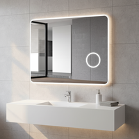 Touch Switch Defogger Magnifying Mirror / Bathroom Mirror With Led Light Backlit Mirror