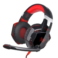 Headphone berkabel komputer terlaris dengan headphone berkabel pemancar cahaya, headphone Stereo dengan mikrofon, headphone berkabel