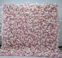 Künstliche Seidenrosen-Blumenwand Hintergrund 2,4m X 2,4m Weiß für Hochzeit Valentinstag & Party-Dekoration