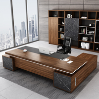 Bureau de direction moderne de luxe, bureau en forme de L haut de gamme pour PDG, patron, pour usage domestique ou commercial, vente en gros