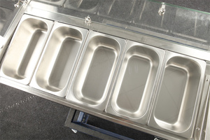 Đẹp Bàn Thủy Tinh Hàng Đầu Salad Thanh Truy Cập Hàng Đầu Lạnh Salad Bar Cho Nhà Hàng Nhà Bếp - Product Image 6