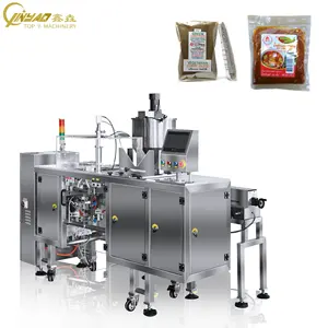 Máquina empacadora de bolsas prefabricadas de pasta de curry, bomba de líquido, relleno de salsa de cangrejo, mayonesa, máquina Doypack