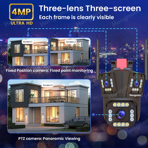 กล้องวงจรปิดอัจฉริยะไร้สาย WiFi สำหรับบ้าน ระบบ PTZ  3 เลนส์  ความคมชัดสูงแบบ Full Color  มองเห็นในเวลากลางคืน พร้อมระบบแจ้งเตือน  สำหรับภายนอกอาคาร - Product Image 2