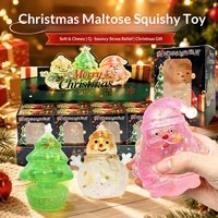 2026 Giocattolo Antistress Natalizio in Zucchero di Malto Spremibile, a forma di Albero di Natale e Pupazzo di Neve, con Glitter, NNL-SDJ, Confezione Colorata per Giovani, Transfrontaliero