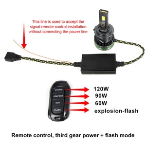 Phare LED H4 avec télécommande K18, double tube en cuivre, système d'éclairage automatique feux de croisement et feux de route pour accessoires automobiles - Product Image 4
