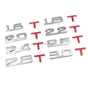 Grosir lencana emblem 2.0t-3D Logam 1.6T 1.8T 2.0T 2.8T Logo Stiker Emblem Lencana Stiker Cocok untuk Mazda