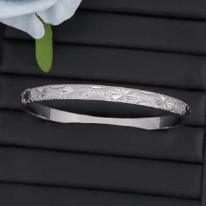 JXX Fashion Jewelry Trendy Geometric <b>Charm</b> <b>Bracelet</b> Unisex <b>Silver</b> Plated Brass Open Bangle - Product Image 6