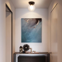 Plafonnier led circulaire moderne en forme de boule de verre, design nordique moderne, éclairage d'intérieur, luminaire décoratif de plafond, idéal pour noël