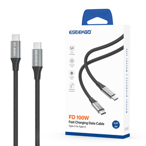 ESEEKGO ES-C200 USB-C ถึง USB-C 100W/6A 2M/6.6FT ไนลอนสายชาร์จข้อมูลแบบเร็วป้องกันการแตกหักสำหรับสมาร์ทวอทช์คอมพิวเตอร์หูฟัง - Product Image 3