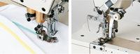Machine à coudre industrielle à point de recouvrement à plat à 3 aiguilles JUKIS MF-7523 avec table et moteur