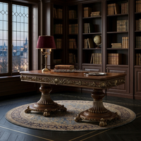 Luxuriöses Klassisches Esszimmer-Set mit Samtbezogenen Stühlen für Villa, Restaurant & Hotel FF&E-Projekte
