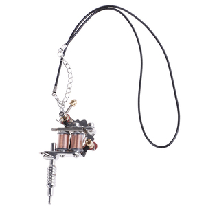 <b>Mini</b> Tattoo Machine Necklace Pendant Platinum Plated Charm Gift Jewelry Tattoo Accessories for Body Art - Product Image 2