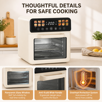 Four à Friture à Air Chaud Numérique Grande Capacité 12,5 L avec Fenêtre de Visualisation et Écran Tactile, Four à Convection Électrique pour Cuisine Domestique