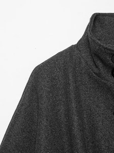 Manteau Cape Ceinturé Uni pour <span class=keywords><strong>Femme</strong></span> 2026, Veste Enveloppante en Mélange de Laine à Col Montant avec Taille Ajustable, OEM/ODM Vintage Décontracté - Product Image 3