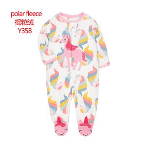 Vente en gros Combinaison <span class=keywords><strong>pyjama</strong></span> bébé chaude et confortable en molleton mignon avec dessin animé d'automne et d'hiver - Product Image 4