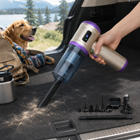 Aspirateur de voiture portable Jiarui 18000Pa ABS à 5 buses, 100W, sans balais, Type-C, noir, pour rails de fenêtre, maison et auto