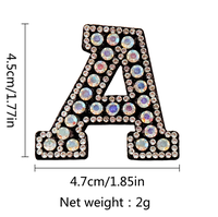 Patchs en lettres de cristal strass autocollants pour sacs, accessoires de vêtements DIY