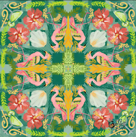 JCSL Tapis de table de mahjong décoratif en néoprène imprimé paysage floral et oiseaux, personnalisable en petites séries, vente en gros de luxe