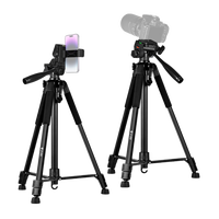 유연한 1.5M 알루미늄 전문 디지털 360 회전 삼각대 스탠드 카메라 DSLR 전화 링 라이트 사진