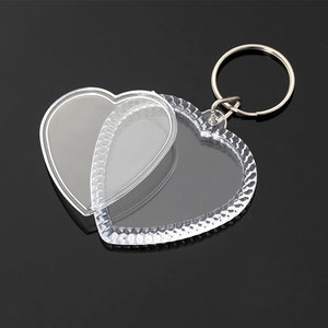 Cadre photo avec logo imprimé numérique clair personnalisé bon marché porte-clés en plastique porte-clés photo en acrylique à insertion transparente vierge - Product Image 2